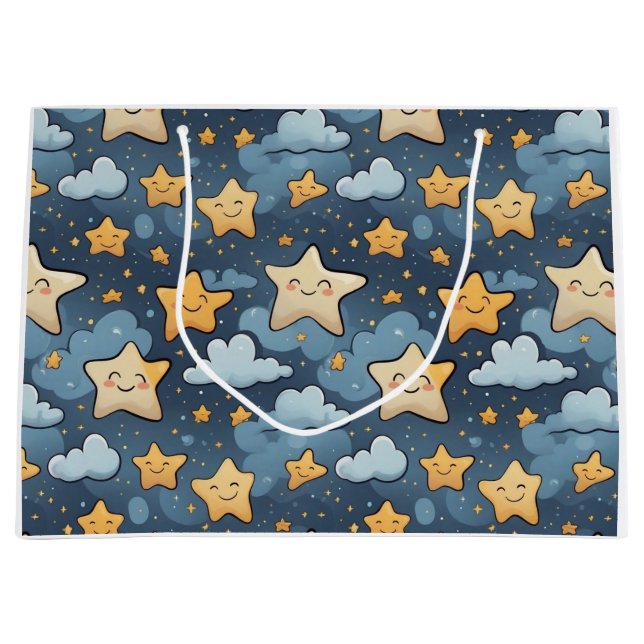 Stars pattern large gift bag (Front)