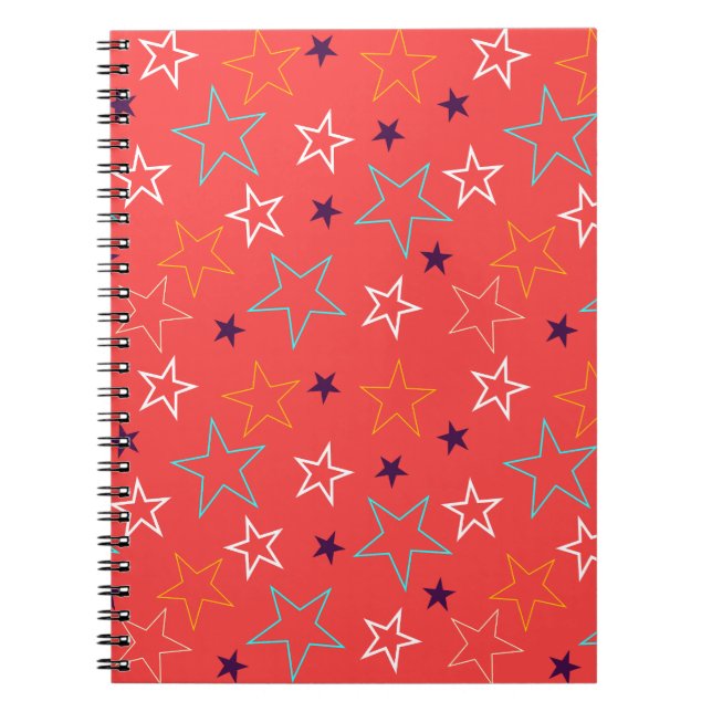Stars Pattern Orange Notebook (Front)