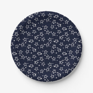 Stars pattern paper plate