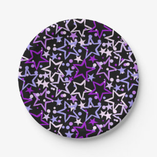 Stars pattern paper plate