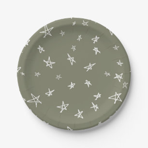 Stars pattern paper plate