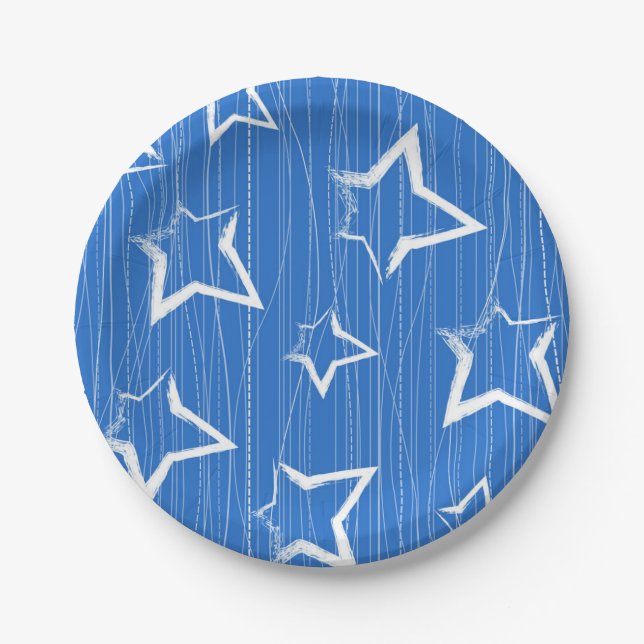 Stars pattern paper plate (Front)