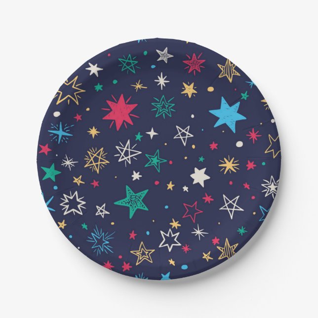 Stars pattern paper plate (Front)