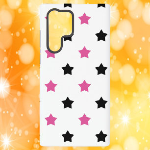 Stars Pattern Pink Black White Samsung Galaxy Case