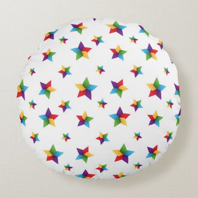 Stars pattern round cushion (Front)