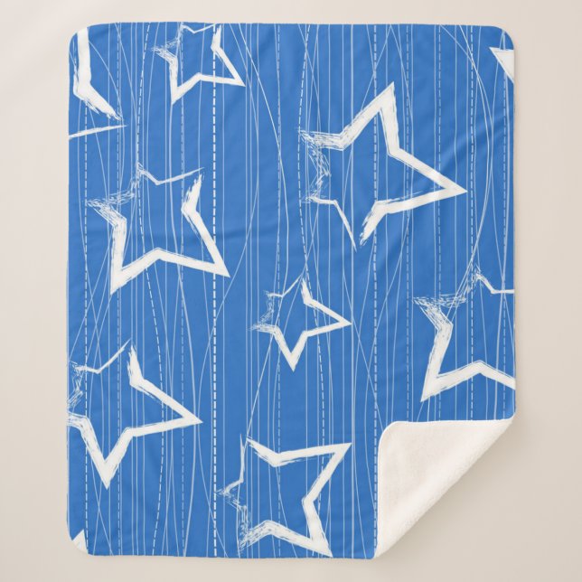 Stars pattern sherpa blanket (Front)