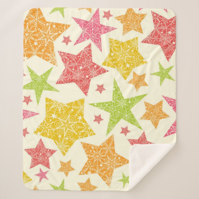 Stars pattern sherpa blanket (Front)