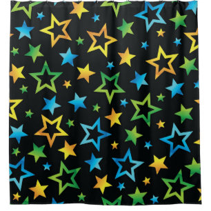 Stars pattern shower curtain
