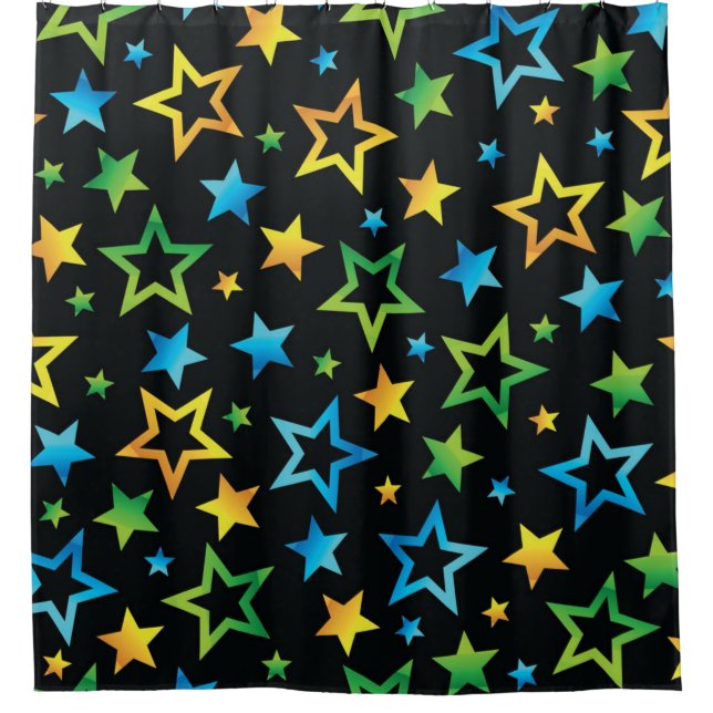 Stars pattern shower curtain (Front)