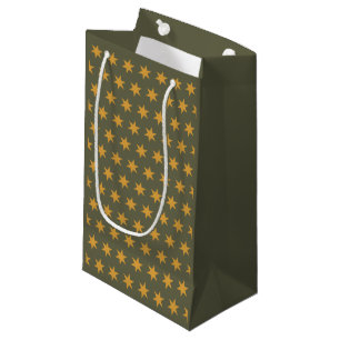 Stars Pattern Trending Colours Green Mango Small Gift Bag