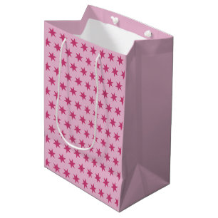 Stars Pattern Trending Colours Lilac Pink Maroon Medium Gift Bag