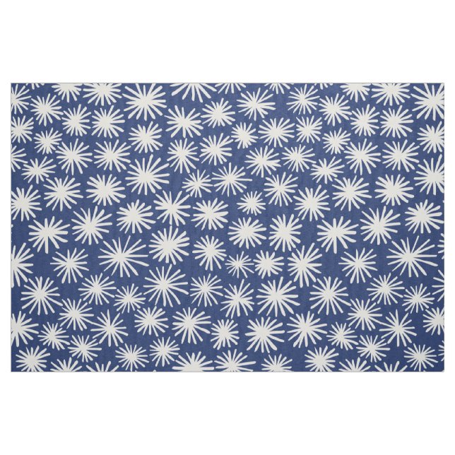 Stars Pattern - White on Blue #1D336D Fabric (Fat Quarter)