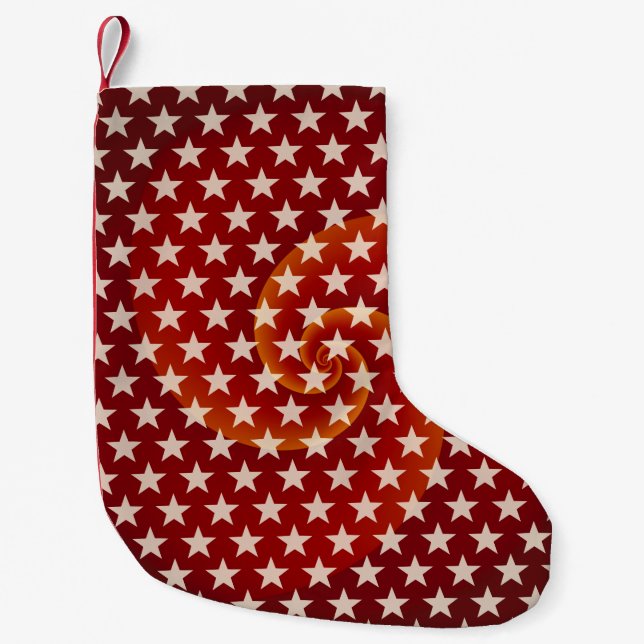 Stars Pattern white transparent + your ideas Small Christmas Stocking (Front)