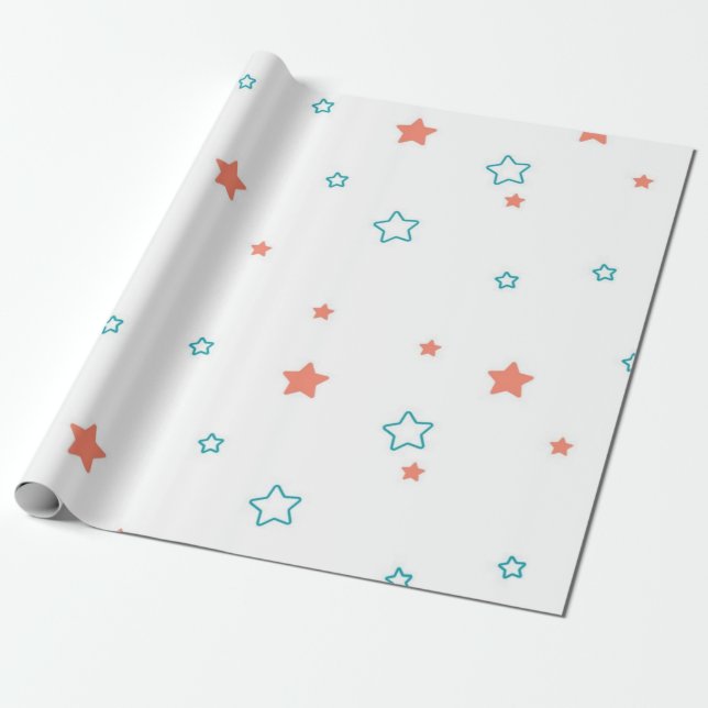 Stars pattern wrapping paper (Unrolled)