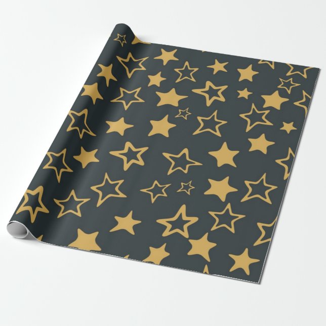 Stars pattern wrapping paper (Unrolled)