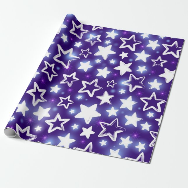 Stars pattern wrapping paper (Unrolled)