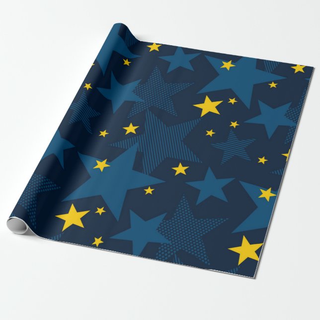 Stars pattern wrapping paper (Unrolled)