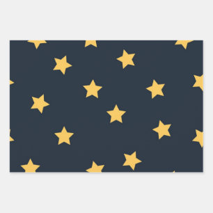 Stars pattern wrapping paper sheet