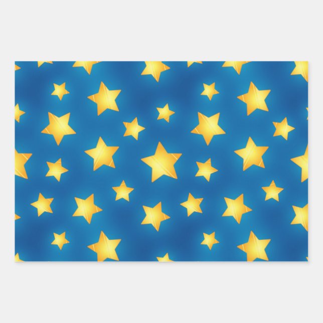 Stars pattern wrapping paper sheet (Front)