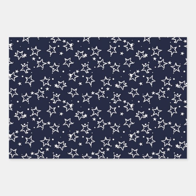 Stars pattern wrapping paper sheet (Front)
