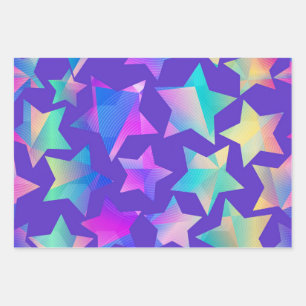 Stars pattern wrapping paper sheet