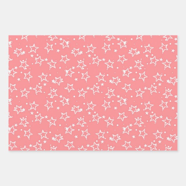 Stars pattern wrapping paper sheet (Front)