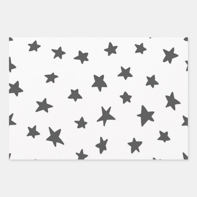 Stars pattern wrapping paper sheet (Front)