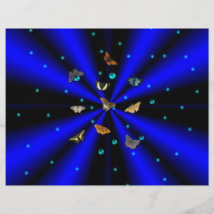 Stars, Pearls and Butterfly on black and blue Flyer