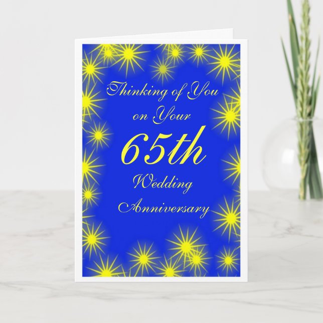 Stars Personalised 65th Wedding Anniversary Card (Front)