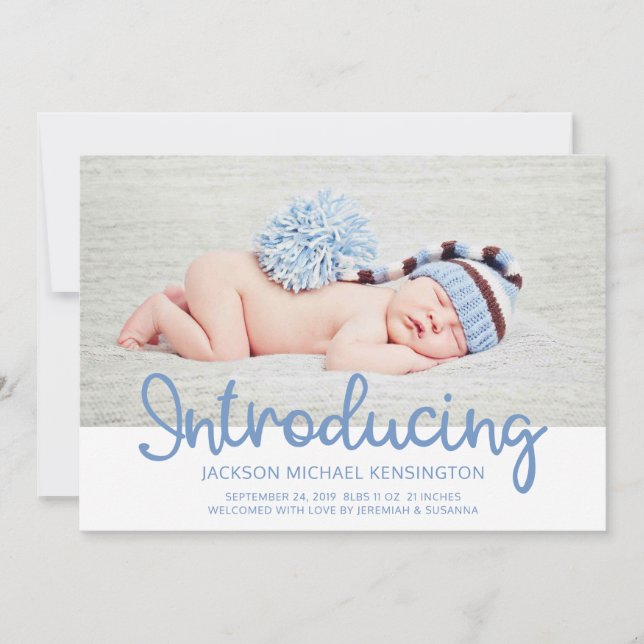 Stars Photo Birth Introducing Baby Announcement (Front)