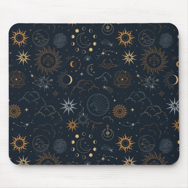 Stars & Planets Pattern Mouse Pad (Front)