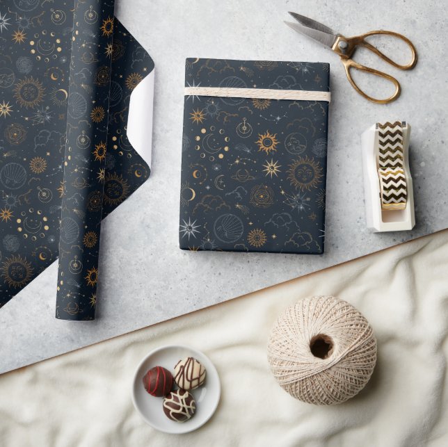 Stars & Planets Pattern Wrapping Paper (Crafts)