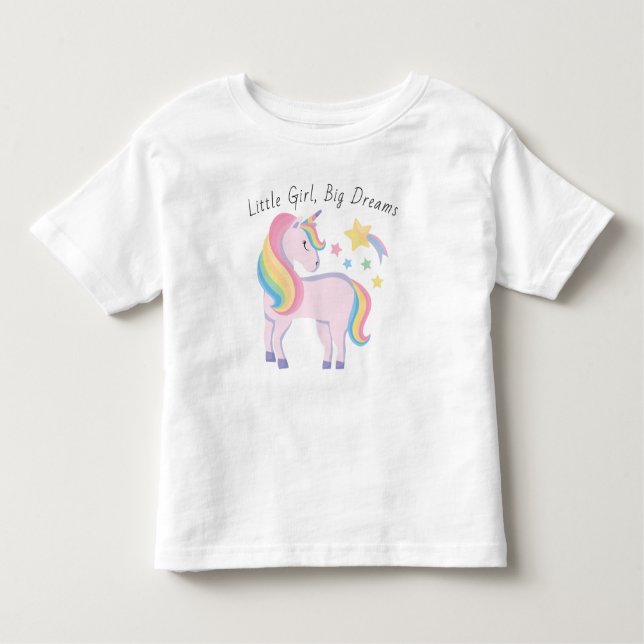 Stars & Rainbow Magical Unicorn Birthday Message Toddler T-Shirt (Front)