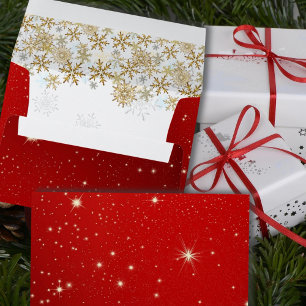 Stars Red A7 Christmas Envelopes