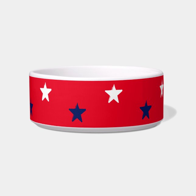 Stars Red white blue USA patriotic pattern Bowl (Front)