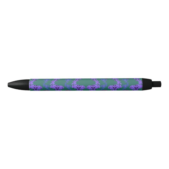 Stars Roses Black Ink Pen (Front)