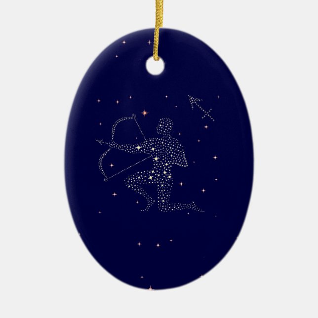 stars sagittarius ceramic tree decoration (Front)
