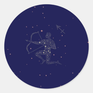 stars sagittarius classic round sticker