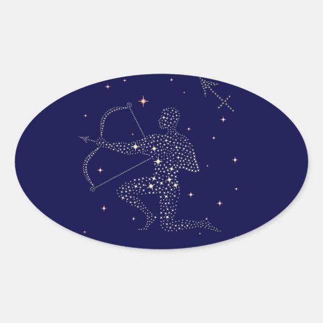 stars sagittarius oval sticker (Front)