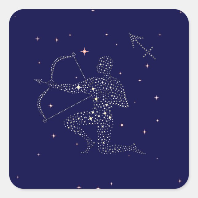 stars sagittarius square sticker (Front)