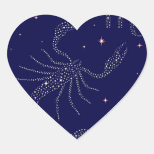 stars scorpio heart sticker