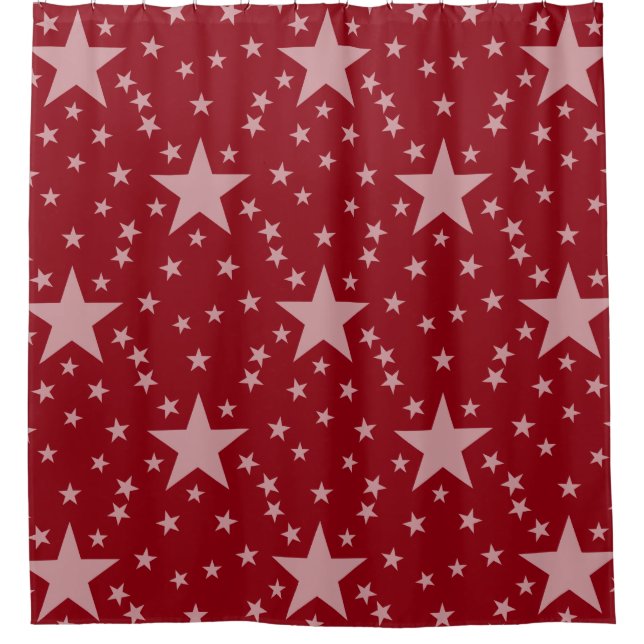 Stars seamless pattern white transparent shower curtain (Front)