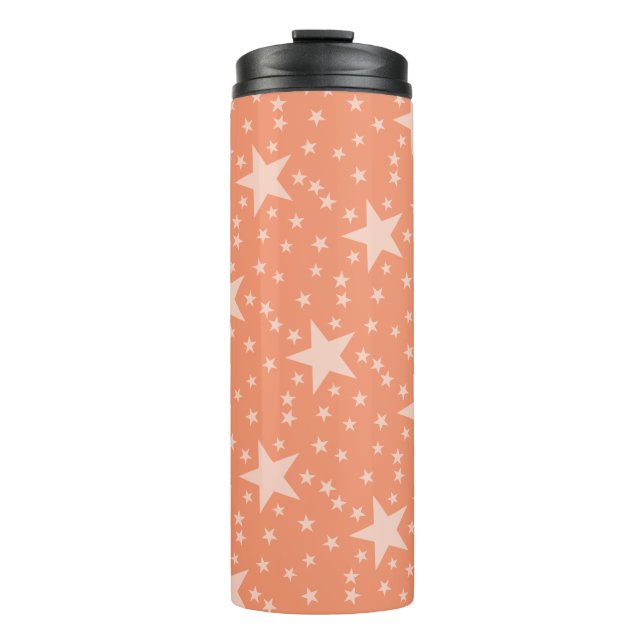 Stars seamless pattern white transparent thermal tumbler (Front)