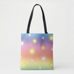 Stars Shine on this Pastel Multicolor Tote Bag