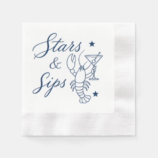 Stars & Sips America 250 Lobster Coastal Summer Napkin