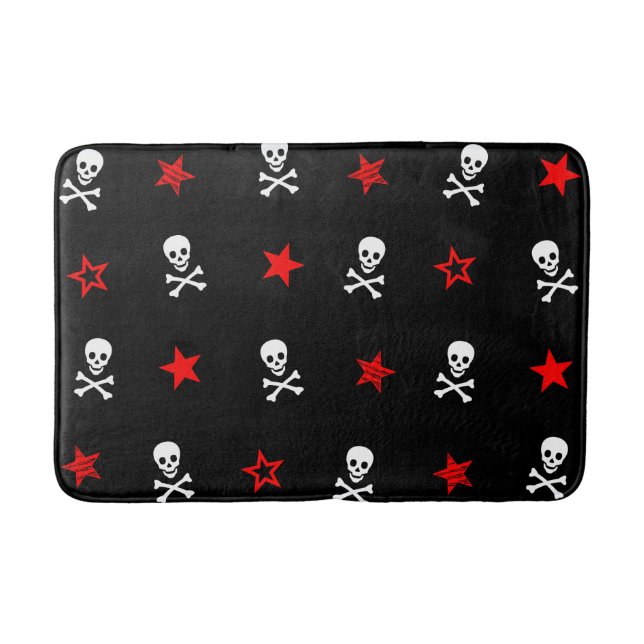 Stars, Skulls and Crossbones Bath Mat (Front)
