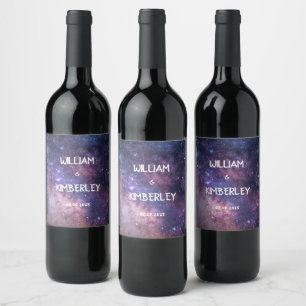 Stars Sky Galaxy Nebula Space Cosmos Wedding Wine Label