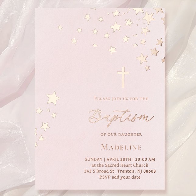 stars sky on pink watercolor background | Baptism  (Creator Uploaded)