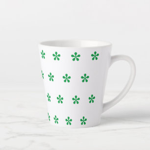 Stars, Snowflakes, Green white Christmas Holiday Latte Mug