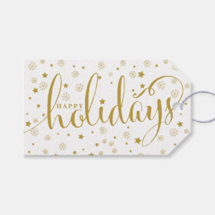 Stars & Snowflakes Happy Holidays Gift Tag